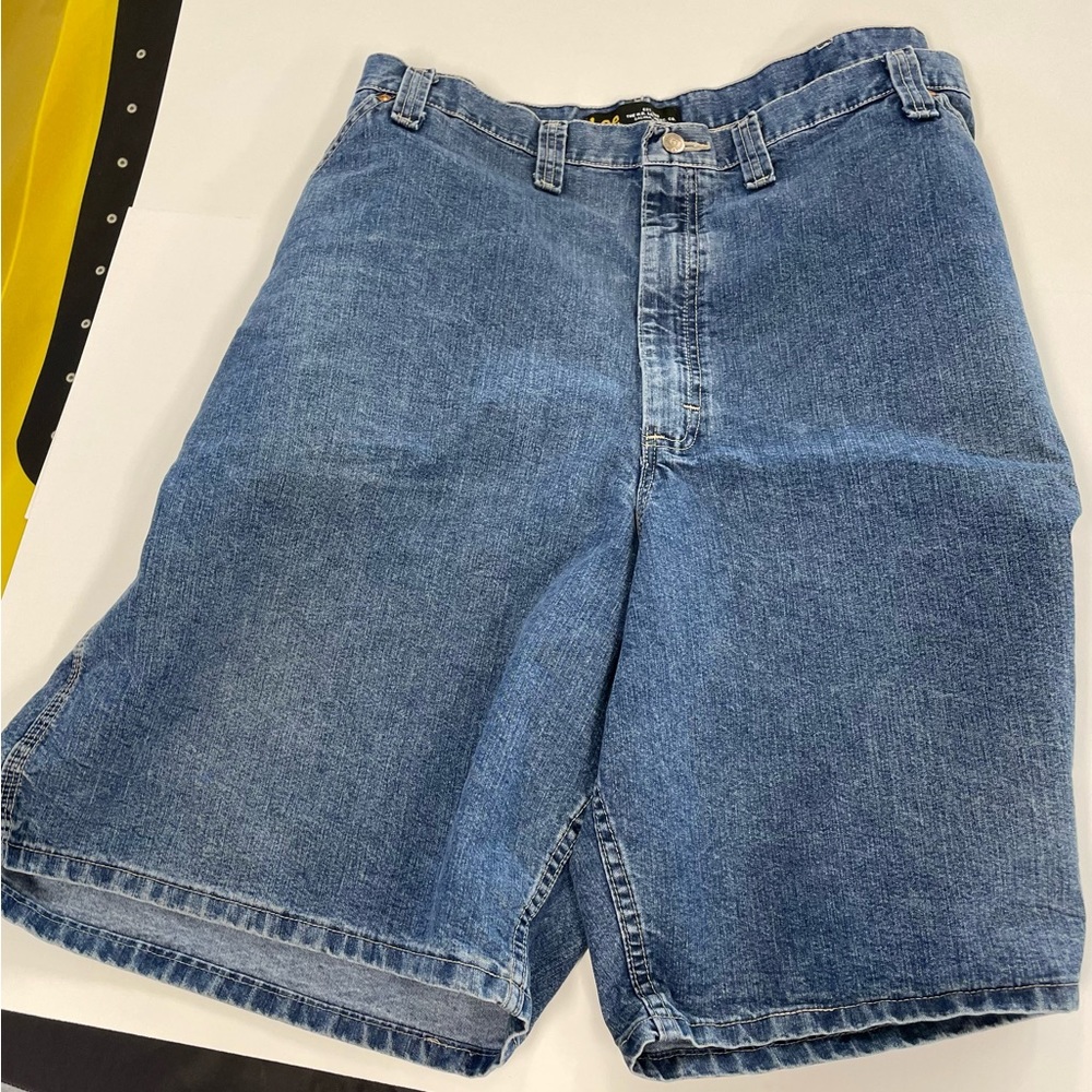 Lee 1889 Denim Carpenter 7 Pocket Hammer Loop Blue Jean Shorts 52 Waist - Picture 5 of 9
